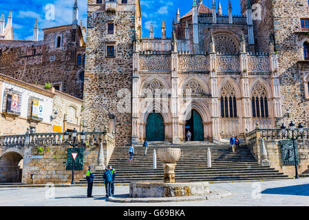 Das königliche Kloster von Santa Maria de Guadalupe, Real Monasterio de Nuestra Señora de Guadalupe Stockfoto