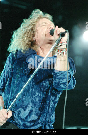 Robert Plant beim Freddie Mercury Tribute Konzert in Wembley. Stockfoto