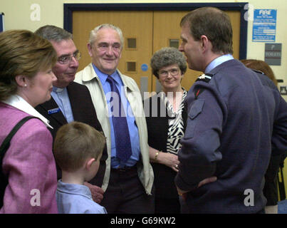 Prinz Andrew besucht RAF Lossiemouth. Stockfoto