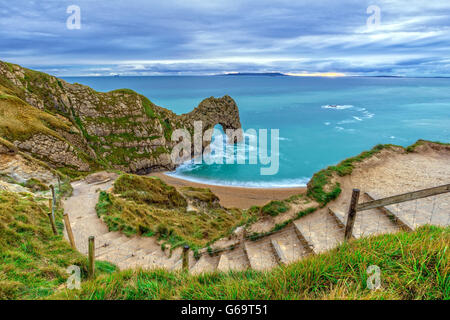 Ansicht von Durdle Door Stockfoto