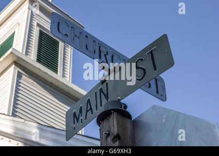 Straßenschild auf Hauptstraße in Sutter Creek, Kalifornien Stockfoto