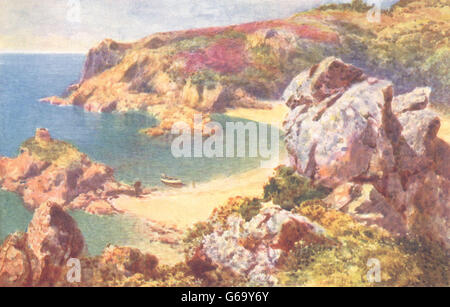 Kanalinseln: Portelet Bay, Jersey, antique print 1904 Stockfoto