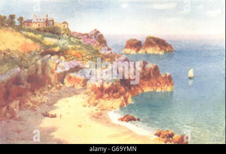 Kanalinseln: Petit Portelet Bay, Jersey, antique print 1904 Stockfoto