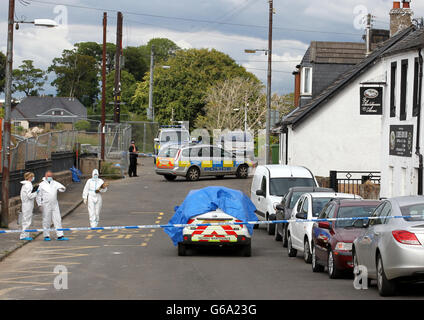 Zwei Tote bei Bauernhof schießen Stockfoto