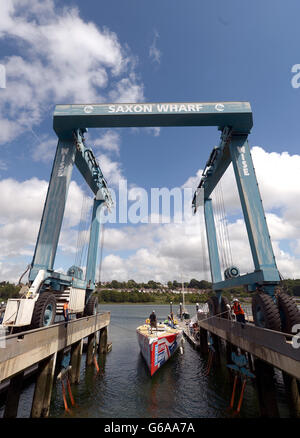 Segeln - Clipper Round the World Race - Aufbau - Premier Marina Stockfoto