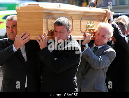 Lawrie Reilly Beerdigung Stockfoto