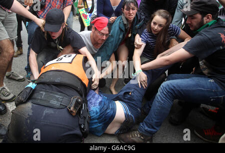 Anti-Fracking-Proteste Stockfoto