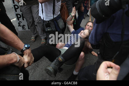 Anti-Fracking-Proteste Stockfoto