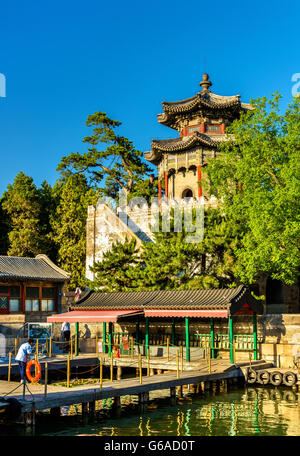 Pavillons im Sommerpalast in Peking Stockfoto