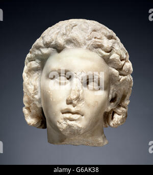 Alexander der große. Marmorkopf Alexanders des großen c.320 BC Stockfoto