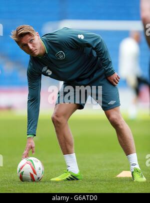 Fußball - Vauxhall internationale Freundschaftsspiele - Wales V Republik Irland - Republik von Irland Trainingseinheit und Press Confe... Stockfoto