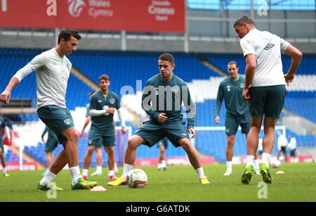 Fußball - Vauxhall internationale Freundschaftsspiele - Wales V Republik Irland - Republik von Irland Trainingseinheit und Press Confe... Stockfoto