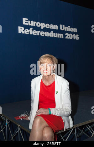 Belfast, UK. 23. Juni 2016. Sinn Féin Martina Anderson MEP, bei der Zählung im Titanic Exhibition Centre in Belfast in das EU-Referendum war zu verlassen oder bleiben in der EU-Kredit: Bonzo/Alamy Live News Stockfoto