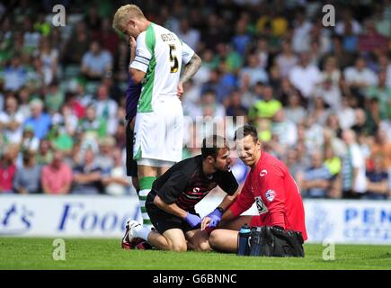 Mark Stech von Yeovil Town während des Sky Bet Championship-Spiels im Huish Park, Yeovil. DRÜCKEN SIE VERBANDSFOTO. Bilddatum: Samstag, 10. August 2013. Siehe PA Geschichte FUSSBALL Yeovil. Bildnachweis sollte lauten: PA Wire. Stockfoto