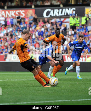 Fußball - Sky Bet League One - Wolverhampton Wanderers / Gillingham - Molineaux. Leigh Griffiths von Wolves erzielt sein 2. Tor während des Sky Bet League One-Spiels auf den Molineaux, Wolverhampton. Stockfoto