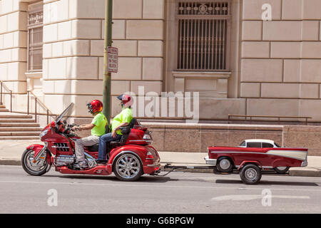 Honda drei Wheeler mit Anhänger Stockfoto