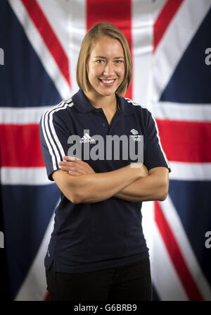 Olympische Spiele - BOA Winter Olympics Media Day - Universität von Bath. Lizzy Yarnold aus Großbritannien posiert während des Tages der Medienöffnung an der University of Bath, Bath Stockfoto