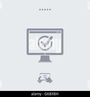 Genehmigte Symbol "pc", genehmigten pc Vektor, genehmigten pc-Symbol, genehmigten pc-Design, genehmigten pc app, genehmigten pc Abbildung genehmigen Stock Vektor