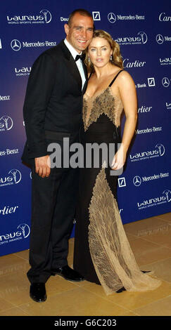 Vinnie Jones und die Schauspielerin Patsy Kensit bei den Laureus World Sports Awards im Forum Grimaldi in Monte Carlo. Stockfoto