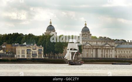 Falmouth, Royal Greenwich Tall Ships Regatta countdown Stockfoto