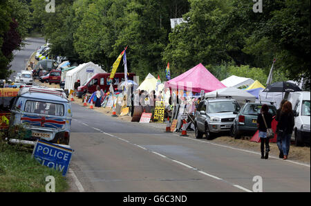 Anti-Fracking Demonstranten vor Gericht Fall Stockfoto