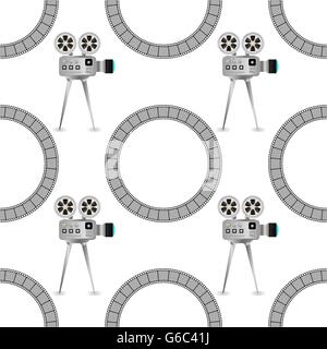 Nahtlose Retro Kino Muster Stock Vektor