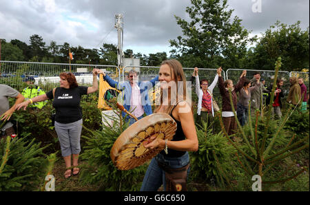 Anti-Fracking-Proteste Stockfoto