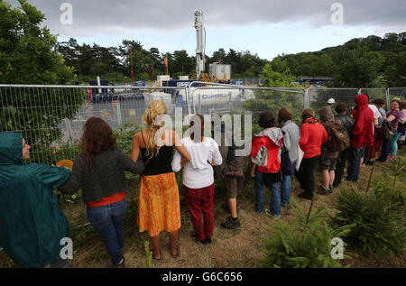 Anti-Fracking-Proteste Stockfoto