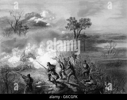 1860ER JAHREN NOVEMBER 1863 WÄHREND DER CHATTANOOGA KAMPAGNE AMERIKANISCHER BÜRGERKRIEG SCHLACHT VON LOOKOUT MOUNTAIN GEORGIA USA Stockfoto