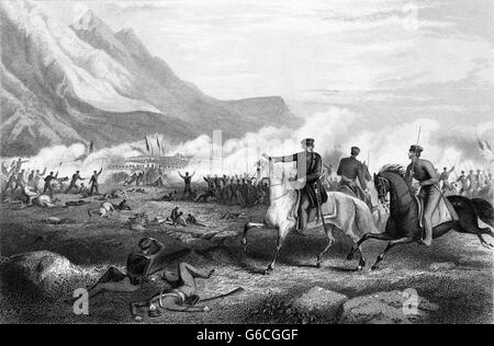 1840ER JAHRE FEBRUAR 1847 GENERAL ZACHARY TAYLOR REGIE TRUPPE SCHLACHT VON BUENA VISTA WÄHREND MEXIKO-AMERIKANISCHER KRIEG Stockfoto