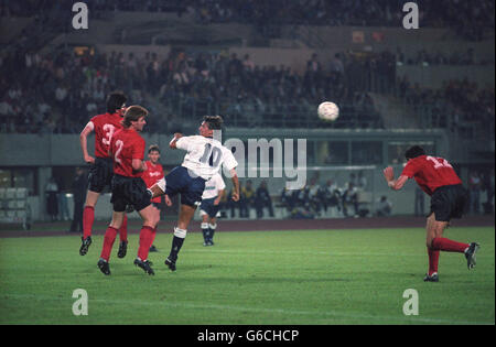 Europapokal der Pokalsieger - Tottenham Hotspur / Sparkasse Stockerau. Gary Lineker von Tottenham Hotspur in Aktion Stockfoto