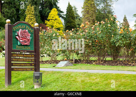 Der Stanley Park Pavillon, Vancouver zeigt die erstaunliche floral. Dies ist eine beliebte und historischen Rosengarten. Stockfoto