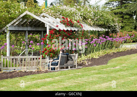 Der Stanley Park Pavillon, Vancouver zeigt die erstaunliche floral Stockfoto