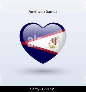 Liebe-Amerikanisch-Samoa-Symbol. Herz-Flagge-Symbol. Stock Vektor