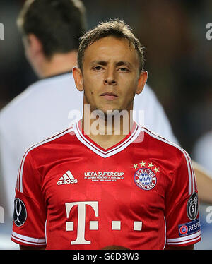 Fußball - UEFA Super Cup - Bayern München / Chelsea - Eden Arena. Rafinha, Bayern München Stockfoto