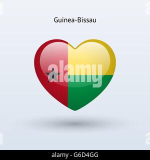 Liebe-Guinea-Bissau-Symbol. Herz-Flagge-Symbol. Stock Vektor