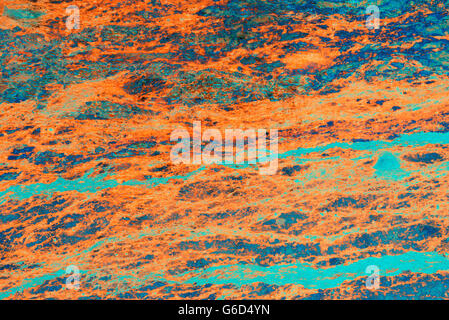 Abstract Grunge Texturen Hintergrund in blau und Orange, kreative Steinoberfläche Kulisse mit Rost kontrastreiche Farbe. Stockfoto