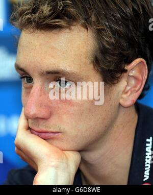 Leichtathletik - Pruhohealth World Triathlon Photocall - Hyde Park. Alistair Brownlee der Great Britains während der PruHealth World Triathlon Foto- und Pressekonferenz im Hyde Park, London. Stockfoto