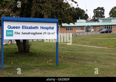 Allgemeine Ansicht des Queen Elizabeth Hospital in Kings Lynn, Norfolk, die in der Nähe von Anmer, und Anmer Hall, auf dem Royal Sandringham Estate in Norfolk, die der Herzog und die Herzogin von Cambridge als ihr Land zu Hause verwenden. Stockfoto