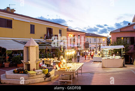 San Teodoro bei Nacht Sardinien Italien Stockfoto