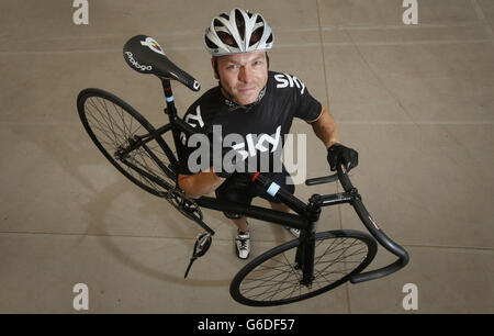 Sir Chris Hoy im Sir Chris Hoy Velodrome in Glasgow, Schottland. Stockfoto