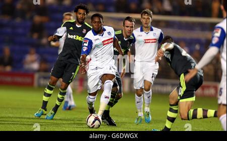 Tranmere Rovers Jean-Louis Akpa Akpro während der Capital One Cup, dritte Runde Spiel in Prenton Park, Tranmere. Stockfoto