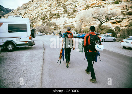 Kletterer im Red Rock Canyon, Nevada Stockfoto