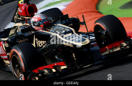 Lotus Romain Grosjean während des Trainingstages für den Großen Preis von Italien 2013 beim Autodromo di Monza in Monza, Italien. Stockfoto
