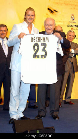 David Beckham Real Madrid Unterzeichnung Stockfoto