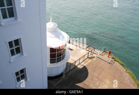 Der invertierte Leuchtturm auf rathlin Island - die West Leuchtturm - auch ein rspb Meer - Bird Center. Rathlin Island, County Antrim, Nordirland. Stockfoto