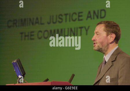 Blunkett - Kriminelle Gerechtigkeit-Konferenz Stockfoto