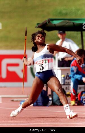 02-Juni-96. Fußball-Europameisterschaft. Leichtathletik, Tessa Sanderson im Javelin Stockfoto