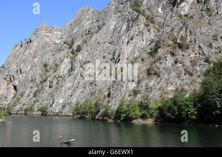 Reisestab - Skopje. Gesamtansicht des Matka Canyon in Skopje, Mazedonien. Stockfoto