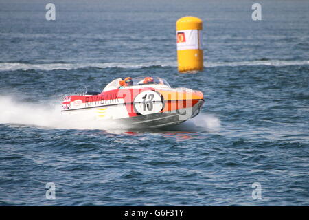 Das Rawbank Racing Team während der ersten schottischen Grand Prix des Meeres, statt in Greenock am Firth of Clyde. Stockfoto